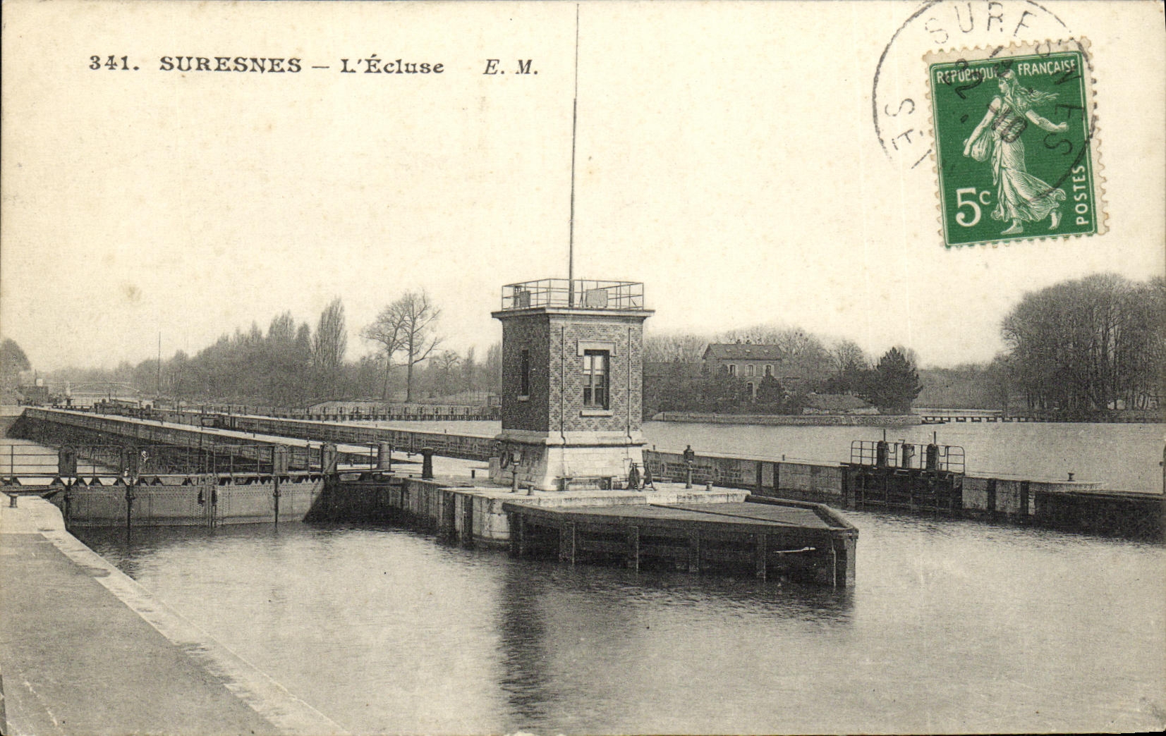 POSTAL Suresnes L cerraduras de la VENDIMIA