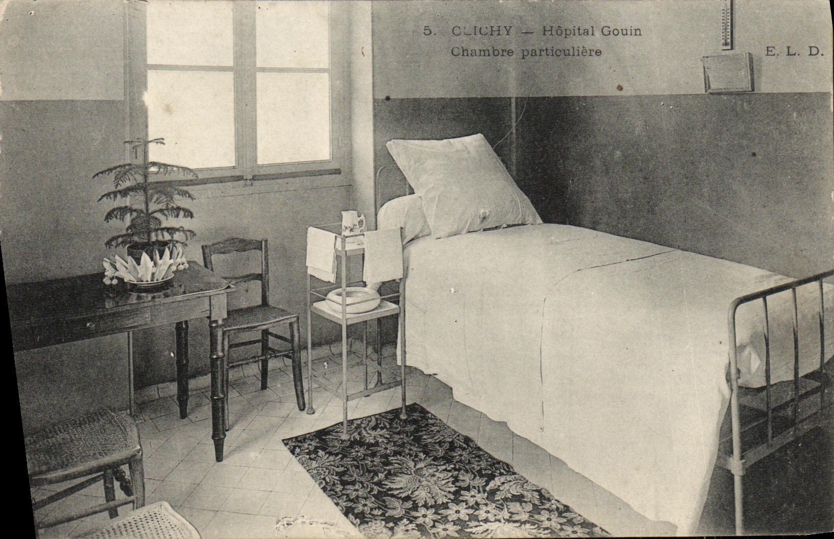 Particuliere del sitio de Gouin del hospital de Clichy de la POSTAL de la VENDIMIA