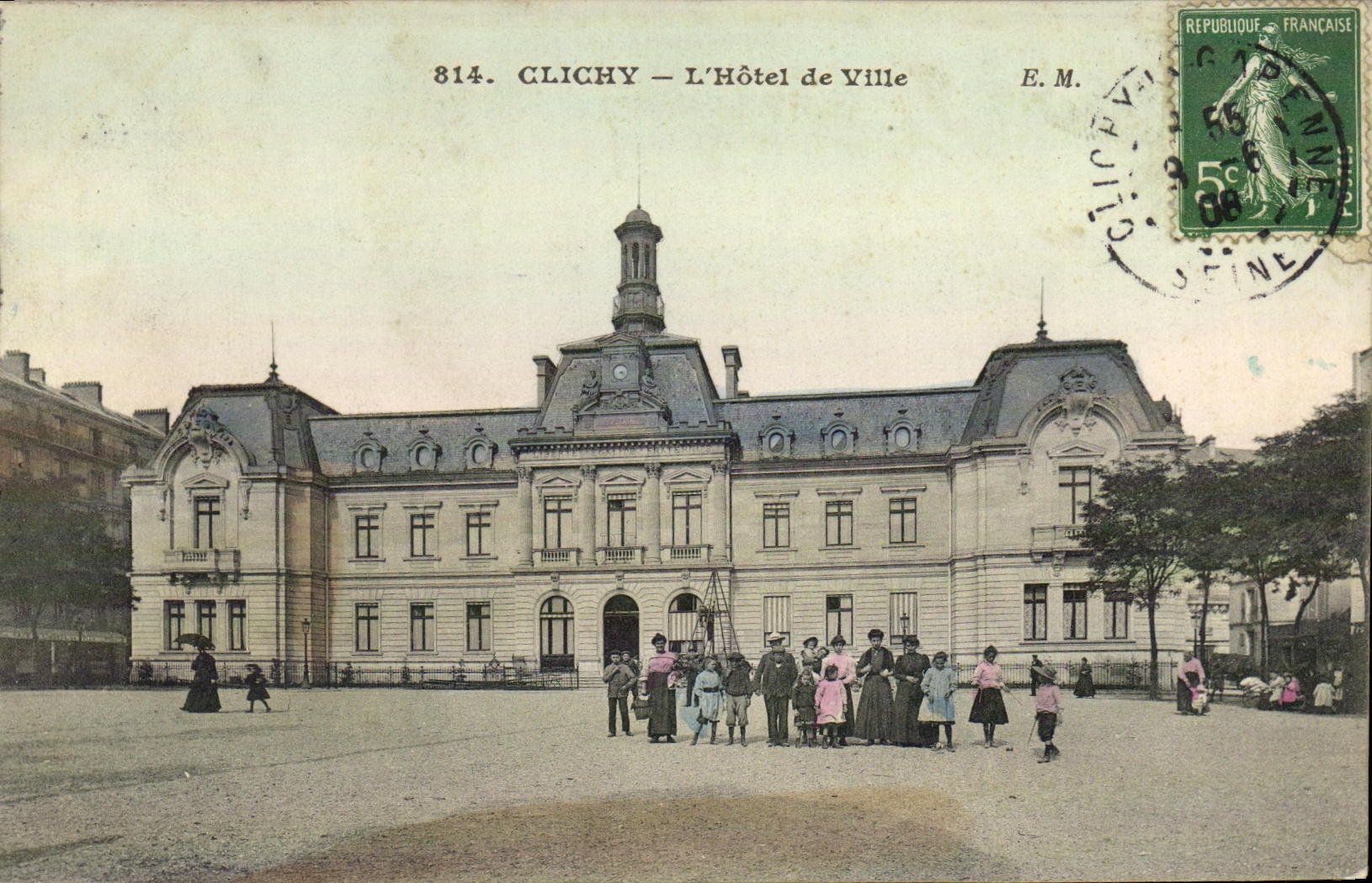 CPA Clichy L Hotel de Ville