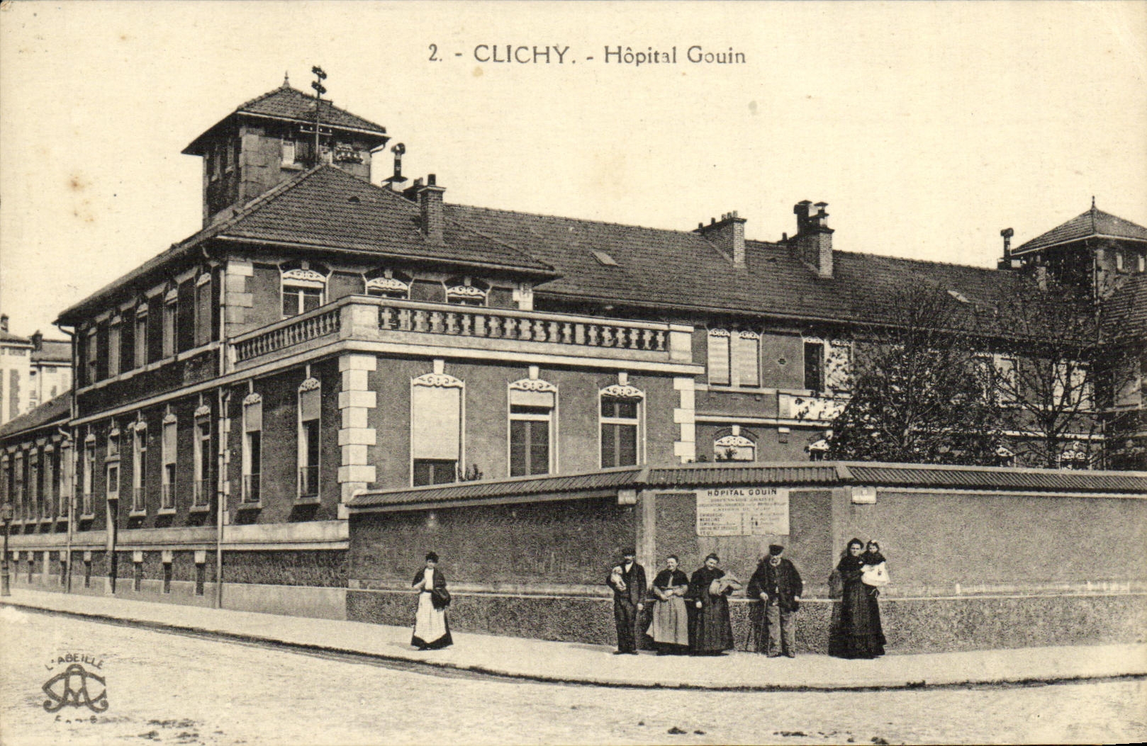 Hospital de Clichy Gouin de la POSTAL de la VENDIMIA