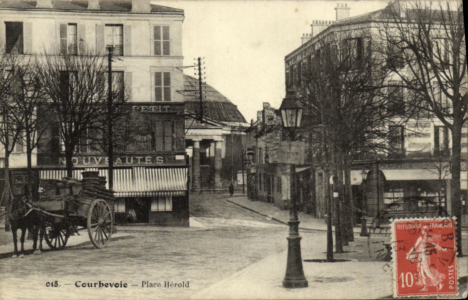 VINTAGE POSTCARD Courbevoie Places Herold