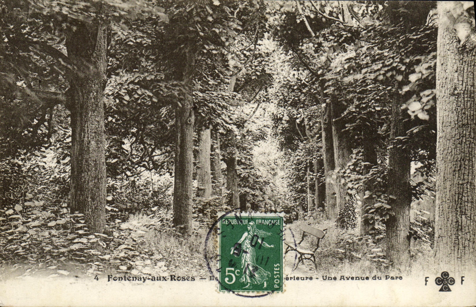 VINTAGE POSTCARD Fontenay with the Roses an avenue Of the Park