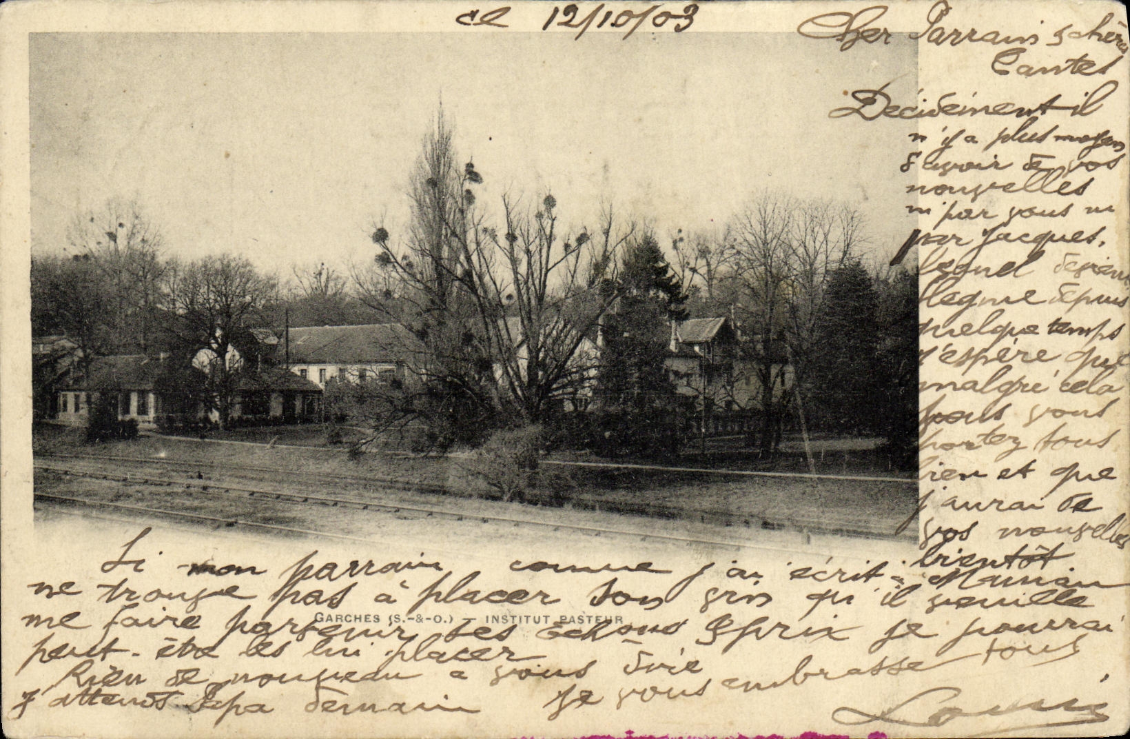 VINTAGE POSTCARD Garches Oasteur Institute