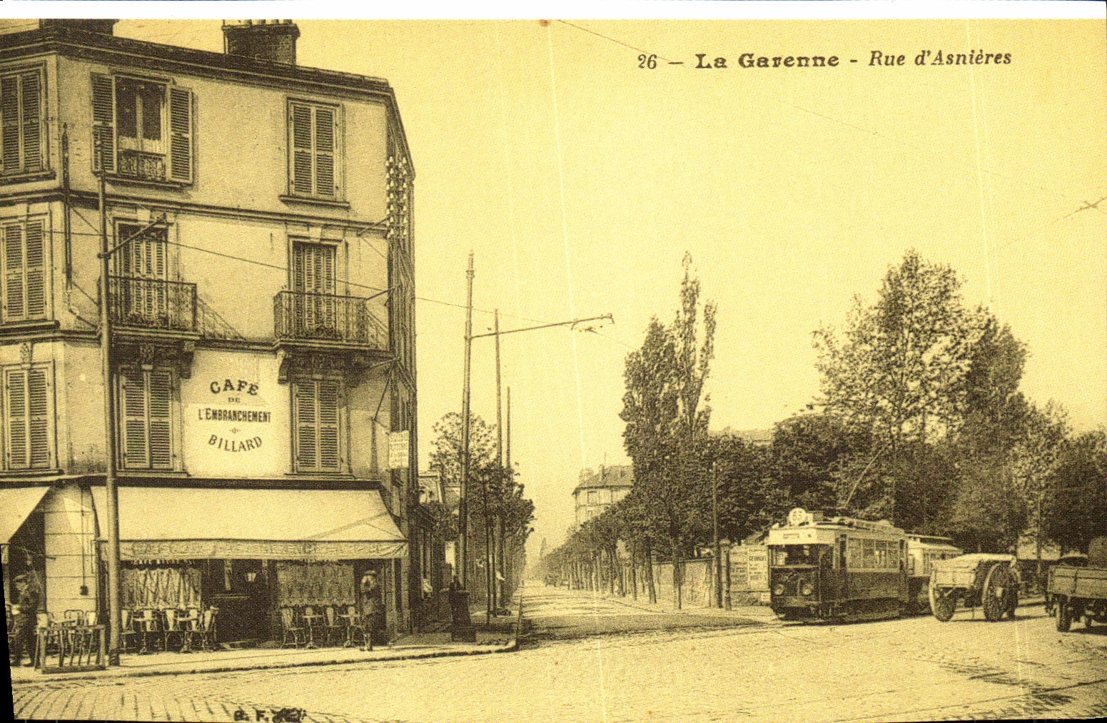 REPRO Recto back Garenne Street D Asnieres Street Kleber taken of the boulevard of the Republic