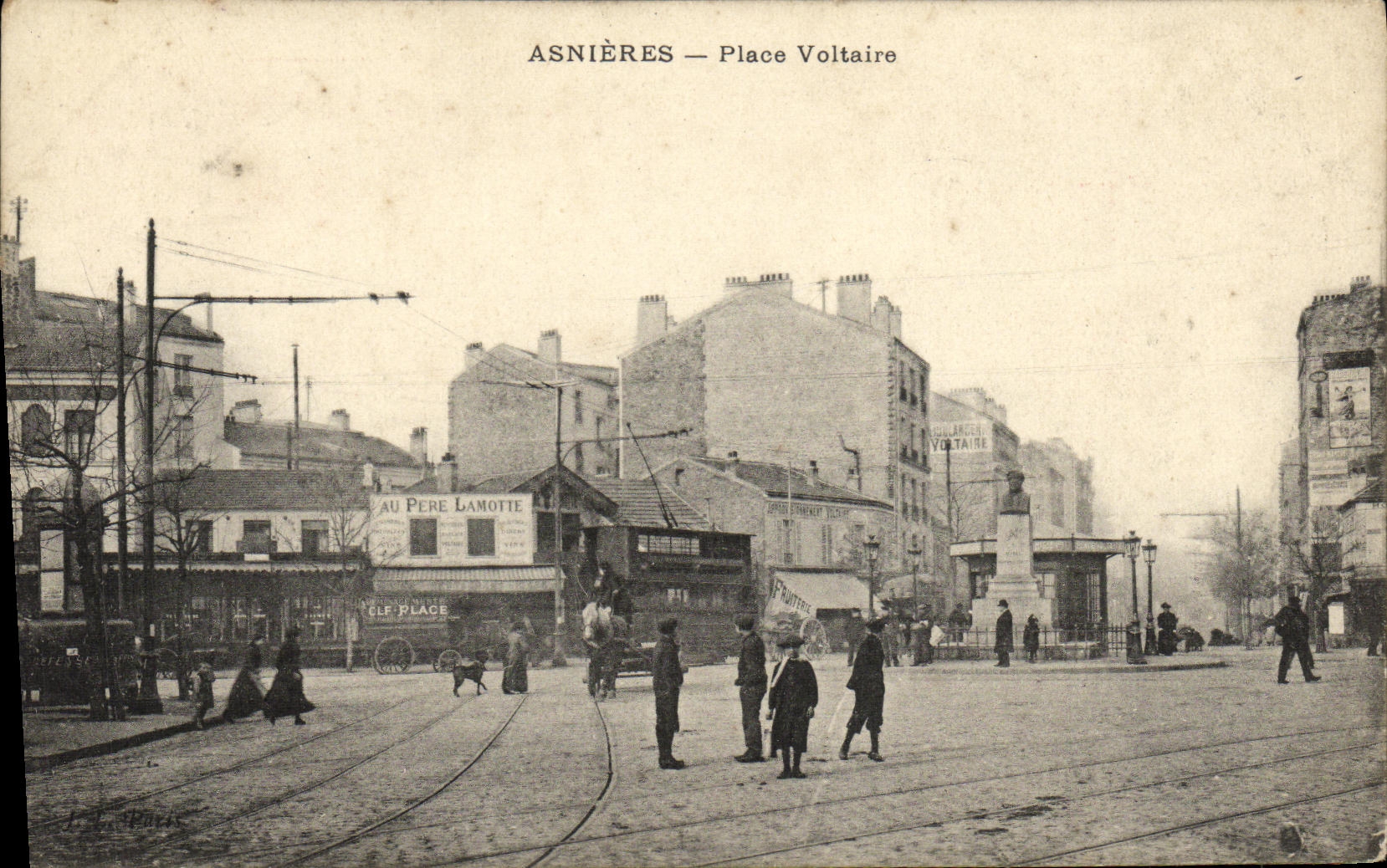 CPA Asnieres Place Voltaire