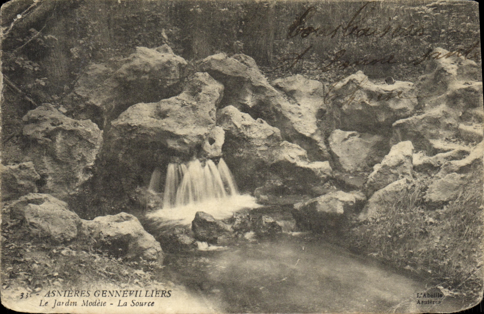 VINTAGE POSTCARD Asnieres Gennevilliers the Modern Garden the Source