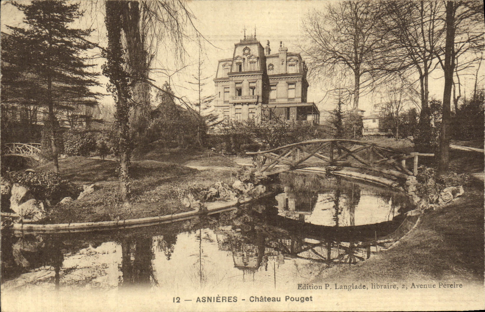 VINTAGE POSTCARD Asnieres Pouget Castle
