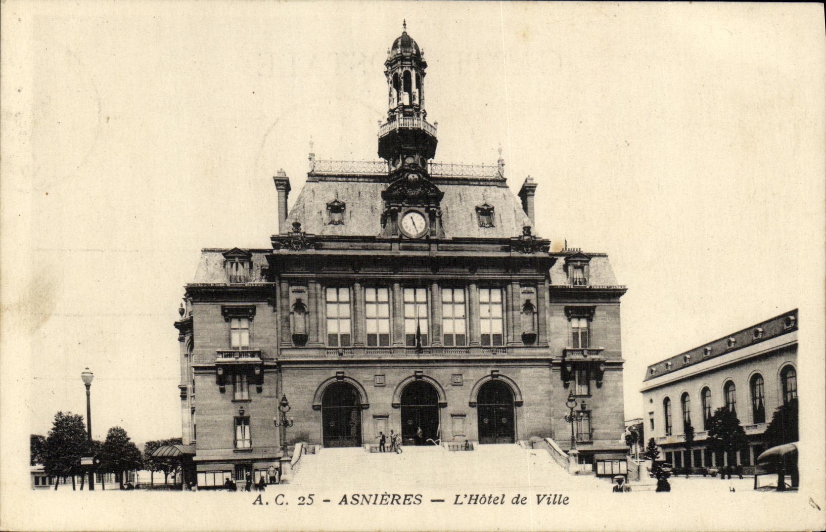 VINTAGE POSTCARD Asnieres L Town hall