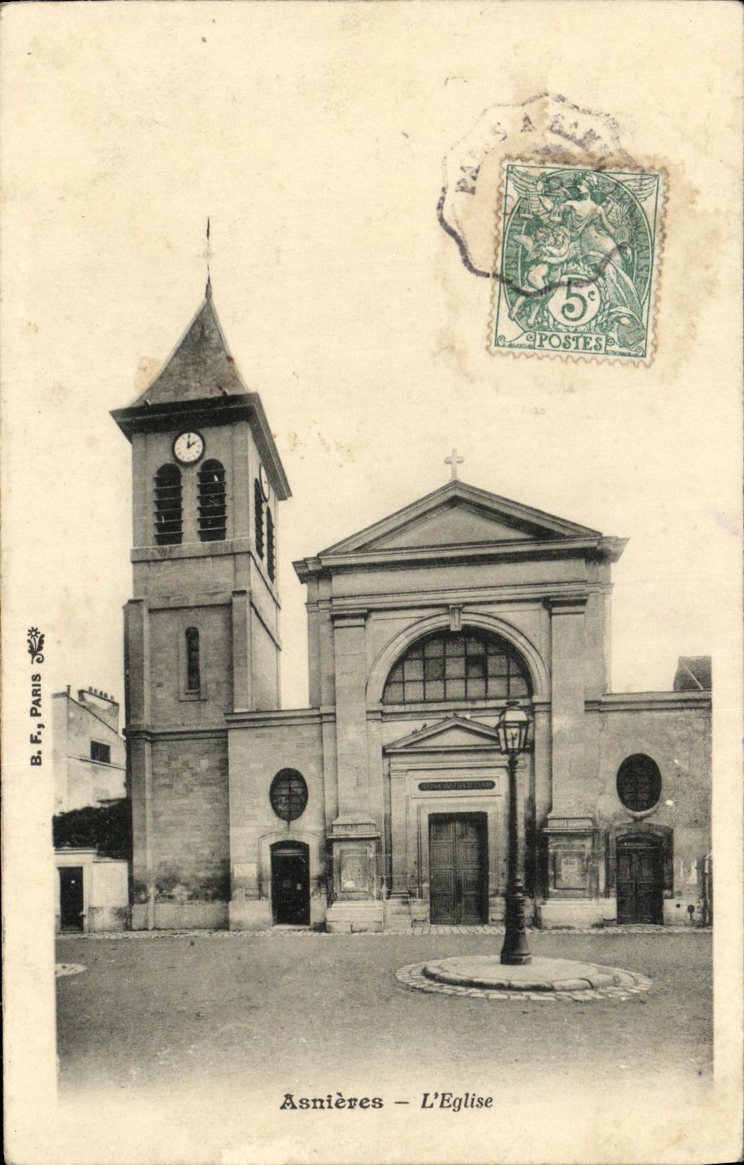 VINTAGE POSTCARD Asnieres L Church