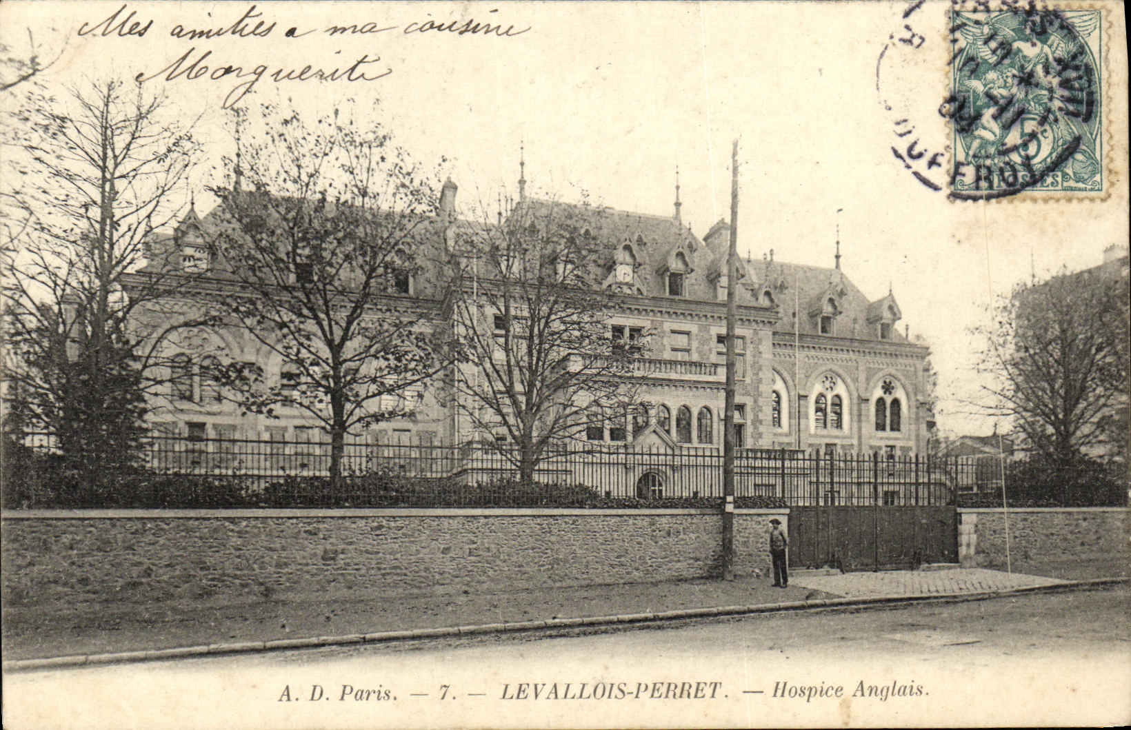 VINTAGE POSTCARD Levallois Perret English Old people s home