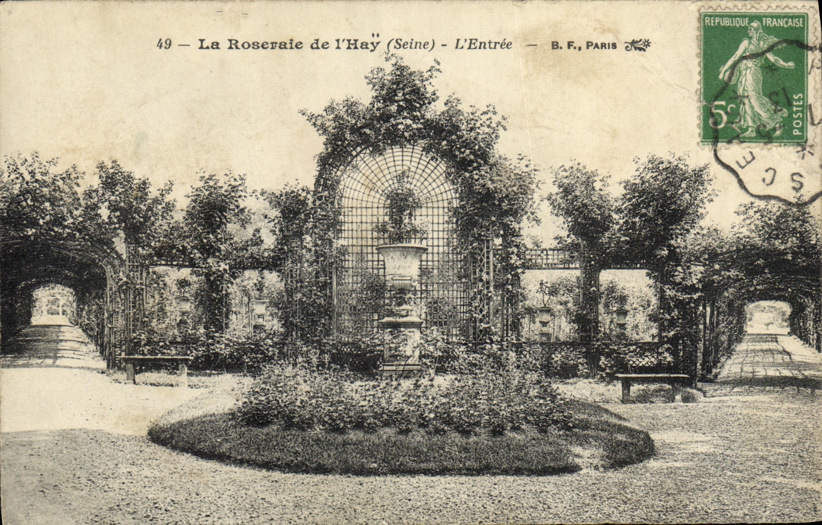 VINTAGE POSTCARD the Rosery of L Hay L Entered