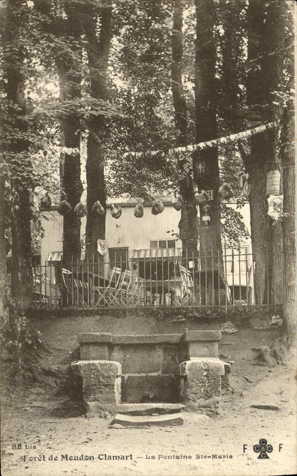 Taladro de la POSTAL de la VENDIMIA de Meudon Clamart la fuente co  Marie