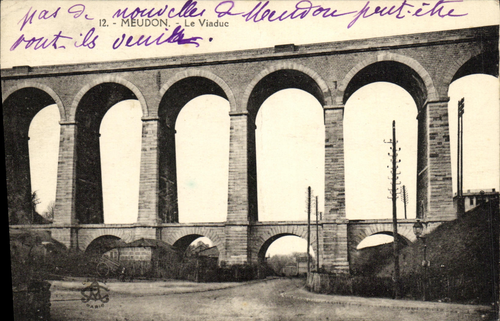 POSTAL Meudon de la VENDIMIA el viaducto