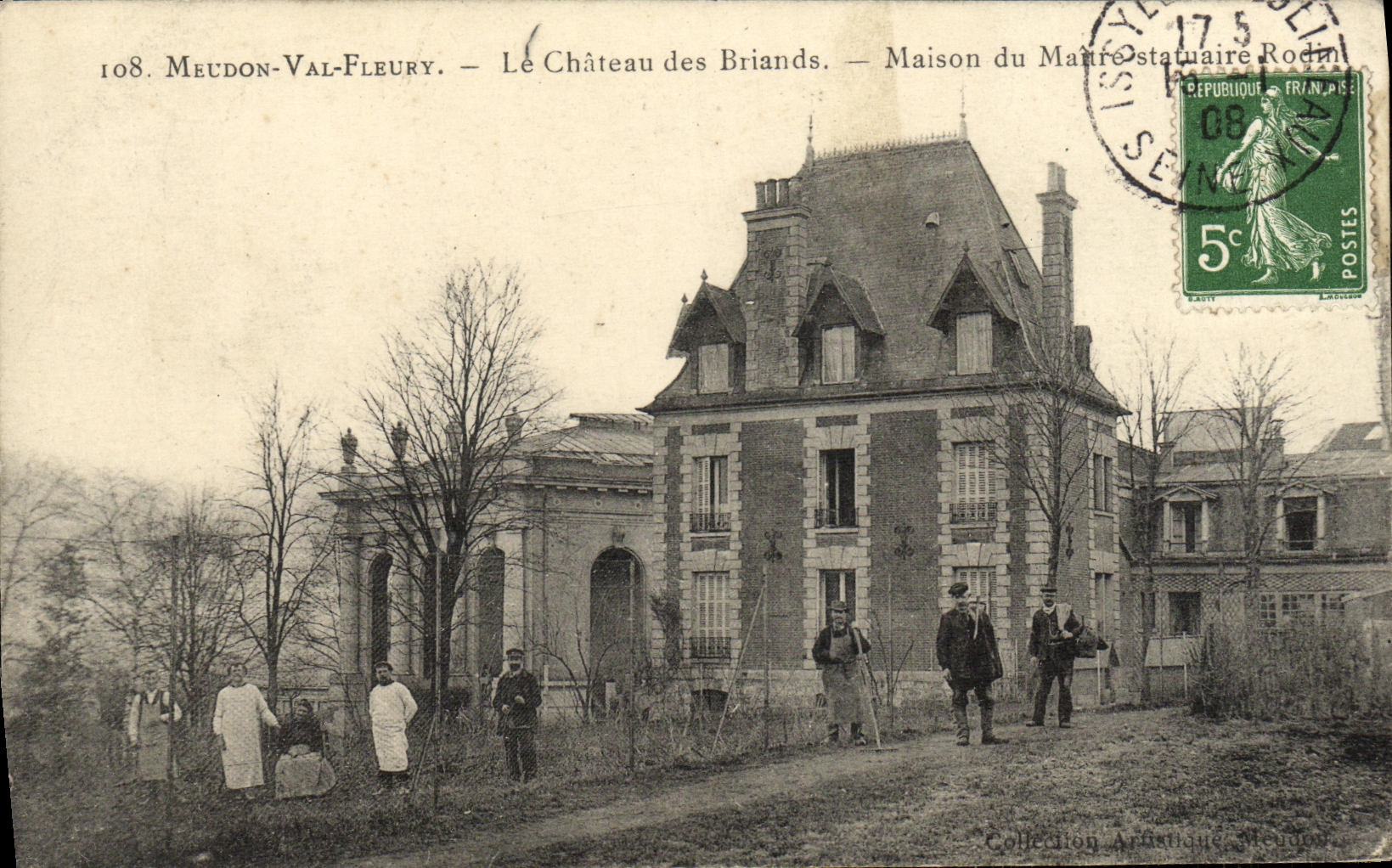 Valle de Meudon de la POSTAL de la VENDIMIA Fleury el castillo de la casa de Briands del escultor principal de Rodin