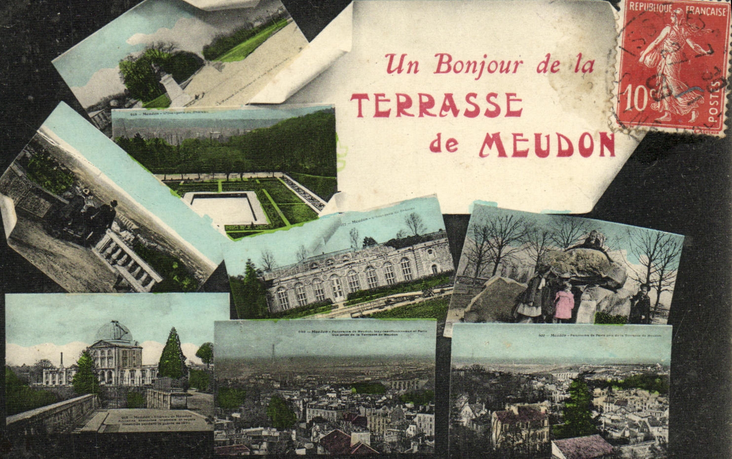CPA Un Bonjour de la Terrasse de Meudon 