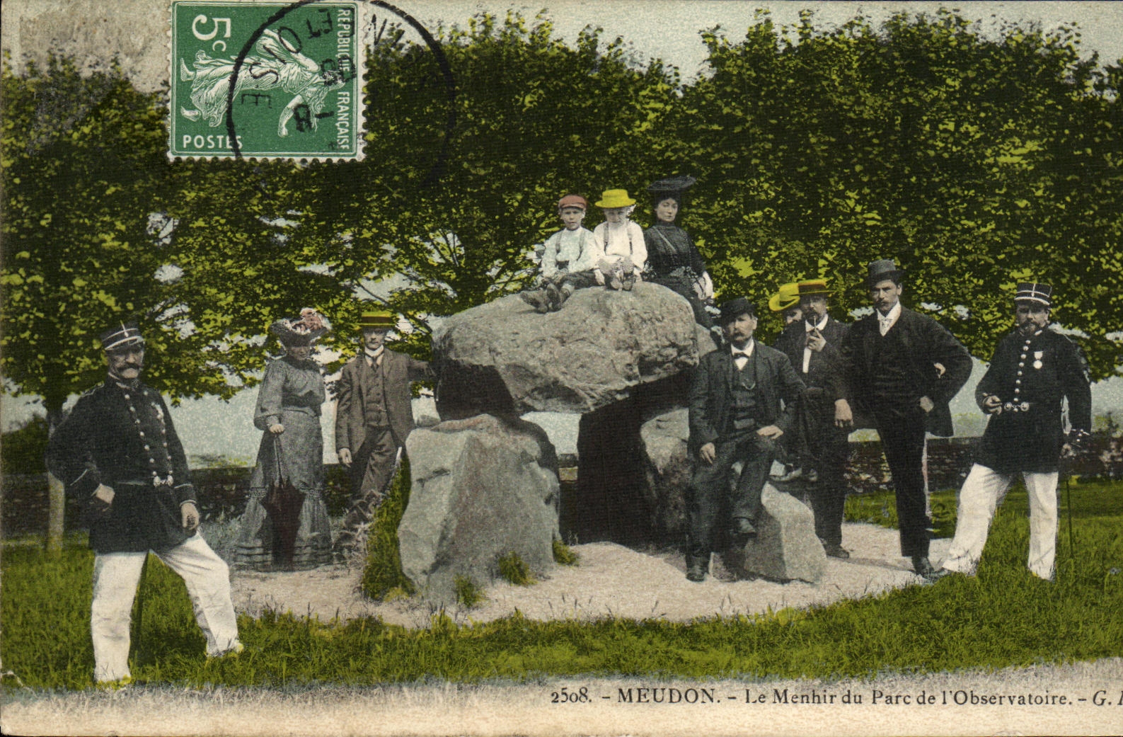 POSTAL Meudon de la VENDIMIA el menhir del parque de L observatorio