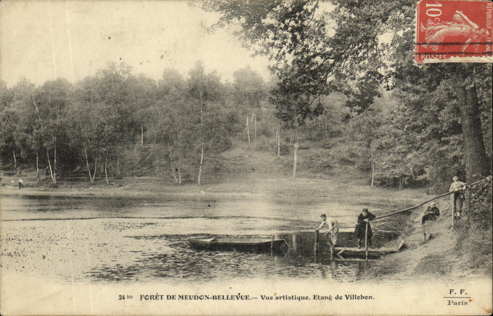 CPA Foret de Meudon Bellevue Vue artistique Etang de Villebon Enfants