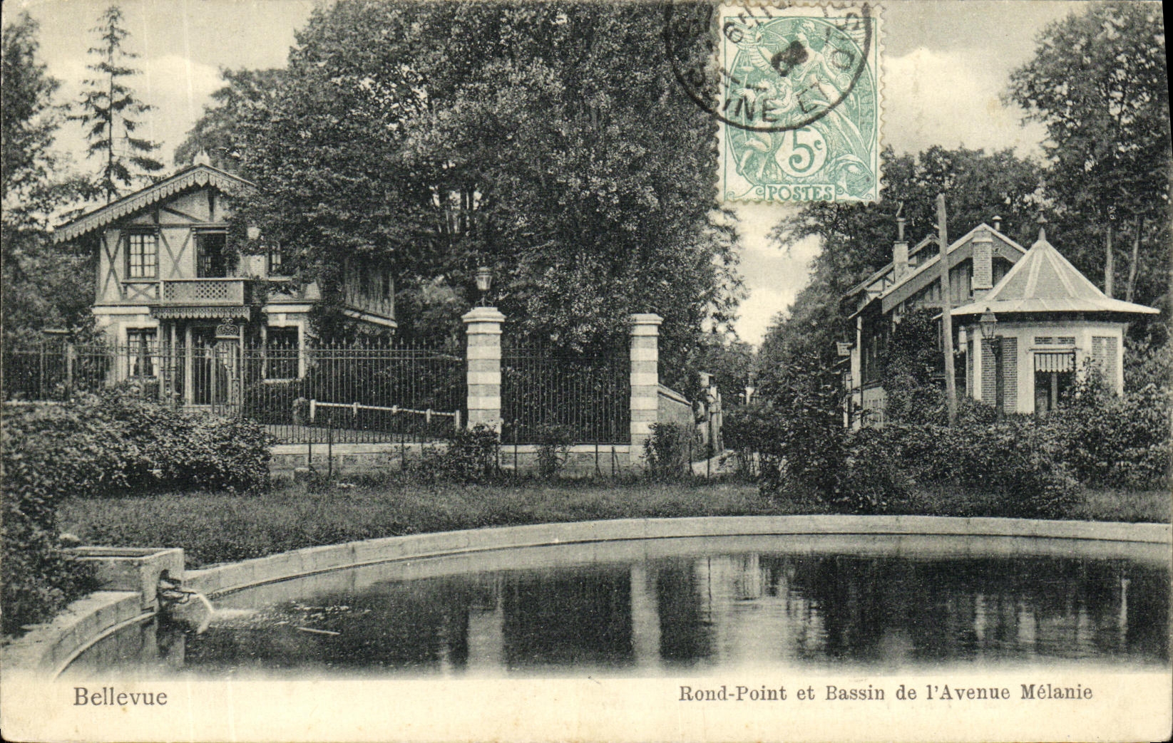 POSTAL Bellevue de la VENDIMIA redondo no y lavabo de L avenida de Melanie