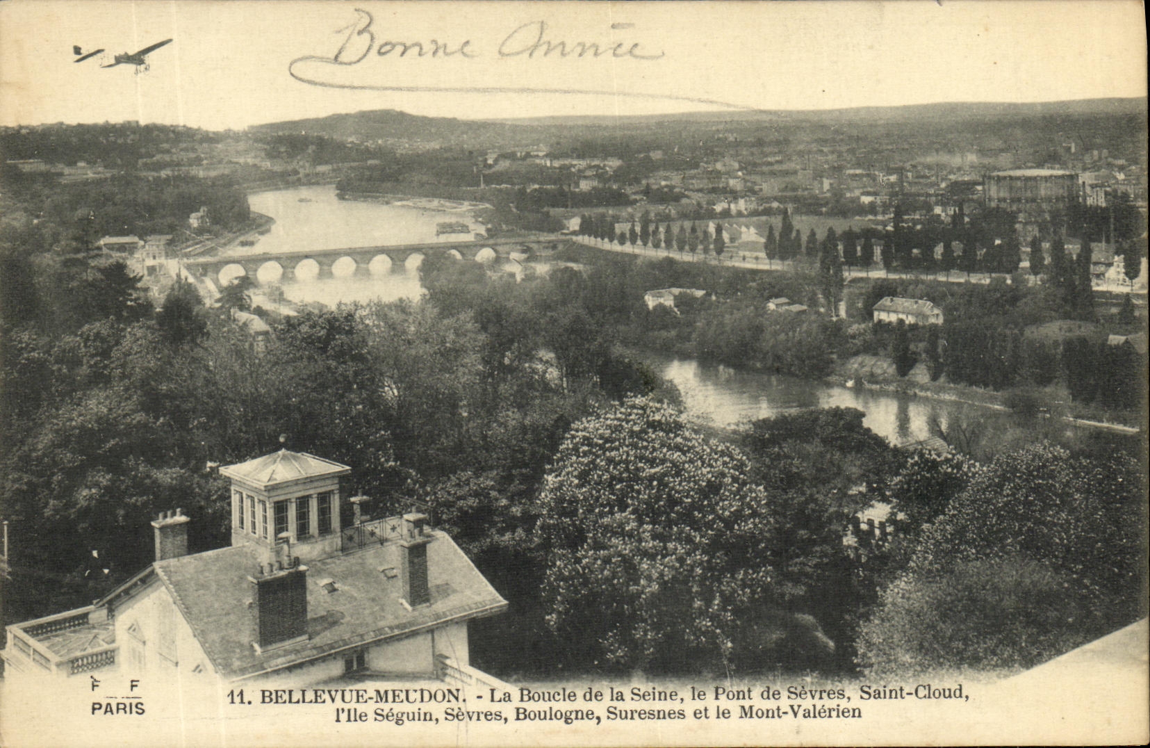 POSTAL Bellevue Meudon de la VENDIMIA el lazo del Seine
