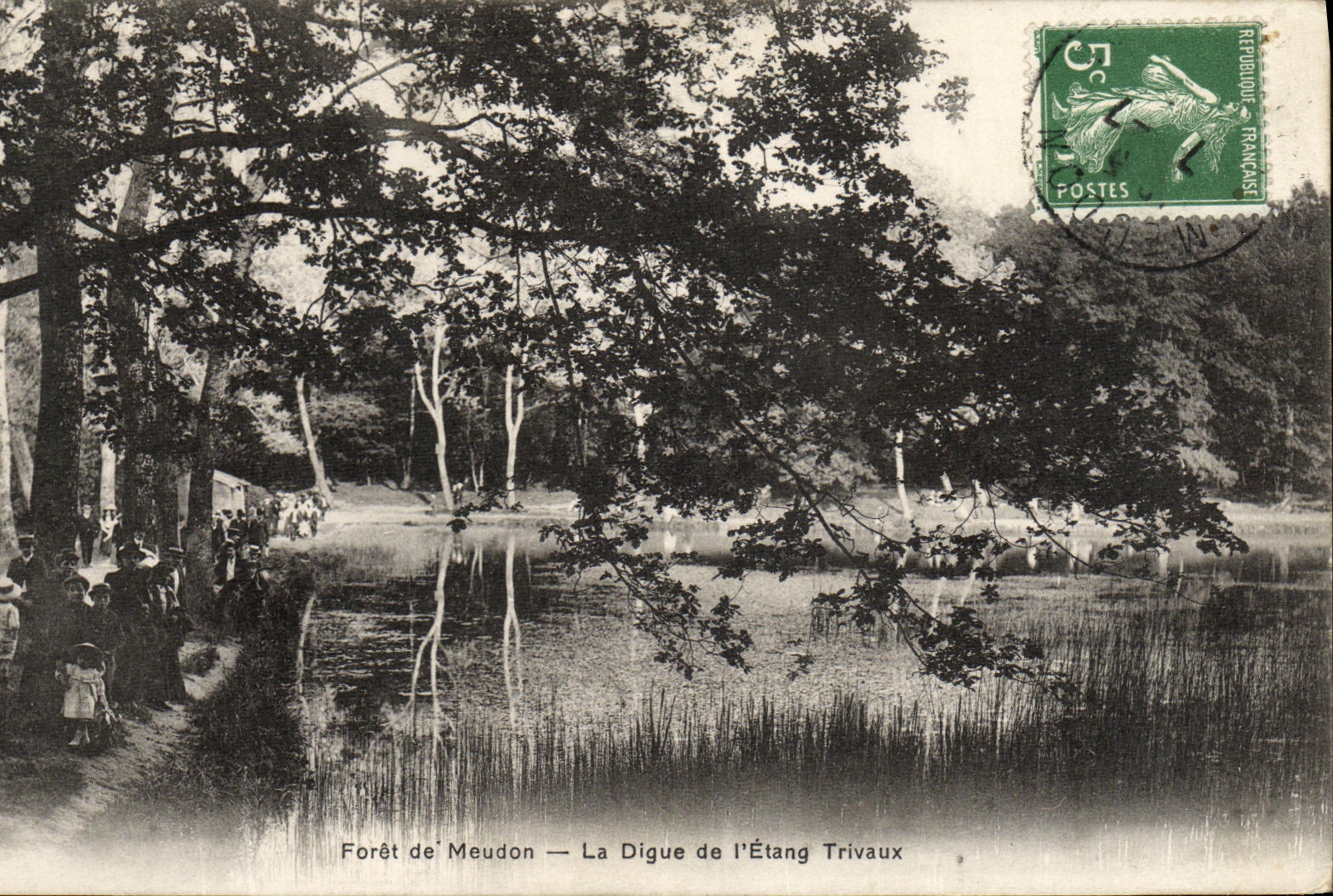 Taladro de la POSTAL de la VENDIMIA de Meudon la presa de L charca de Trivaux