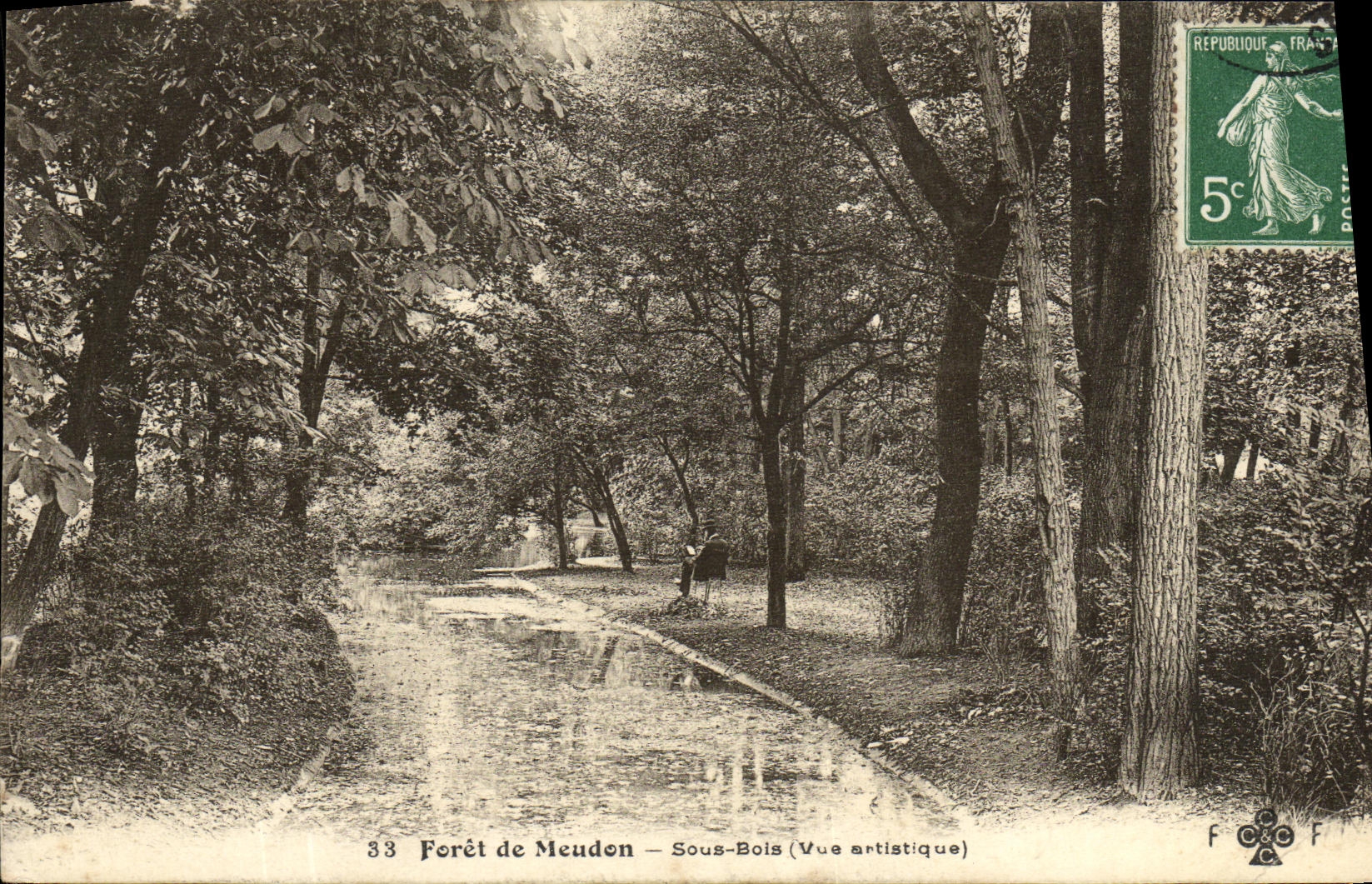 Taladro de la POSTAL de la VENDIMIA de Meudon debajo de la madera