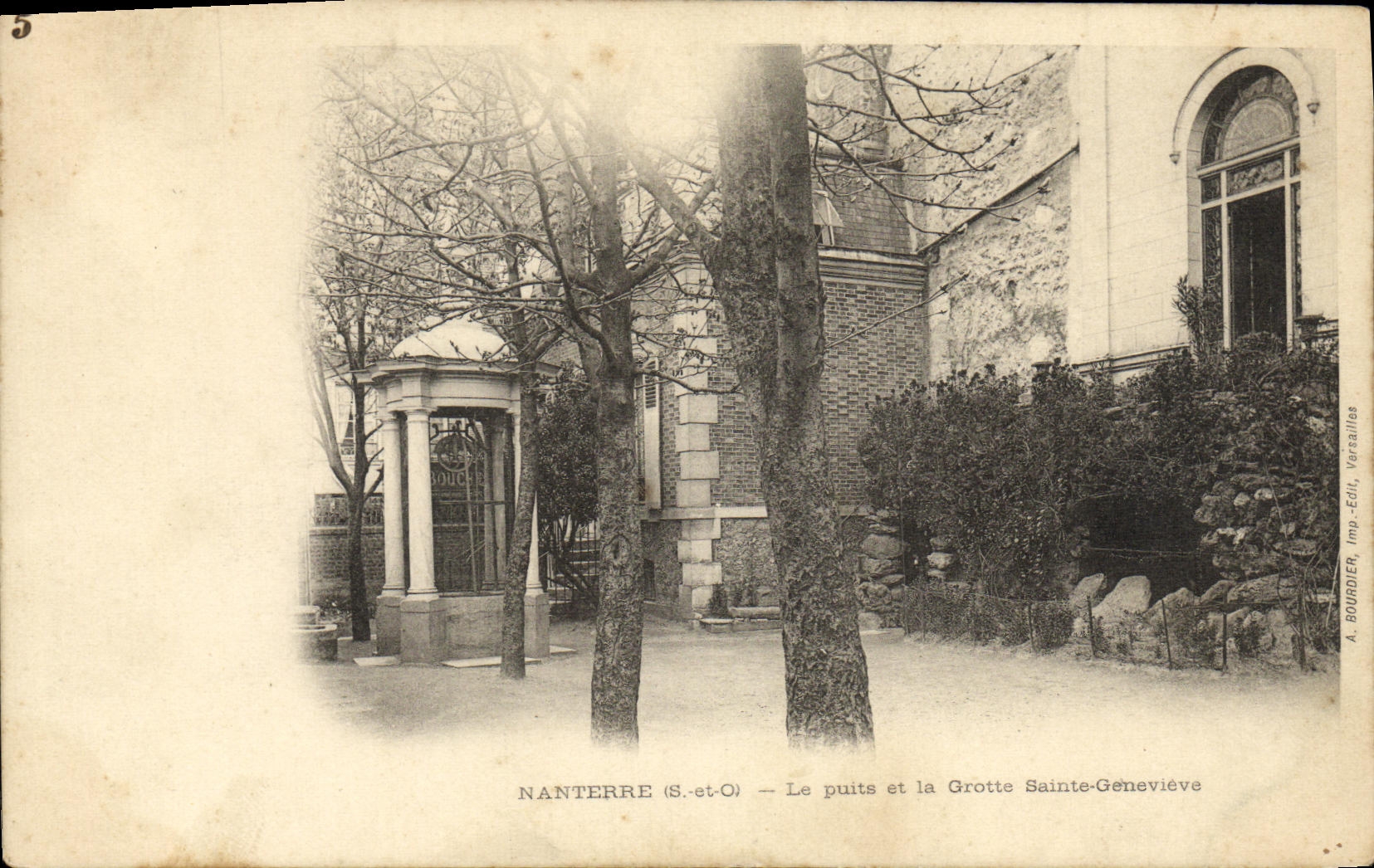 VINTAGE POSTCARD Nanterre the Well and the Cave Sainte Genevieve