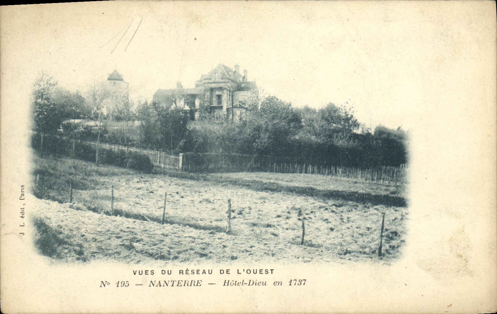 VINTAGE POSTCARD Nanterre Hotel Die U in 1737