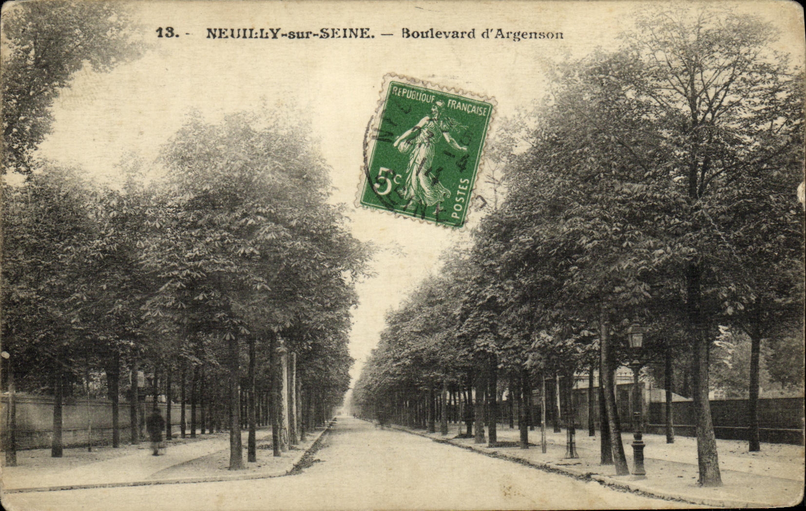 VINTAGE POSTCARD Neuilly sur Seine Boulevard D Argenson