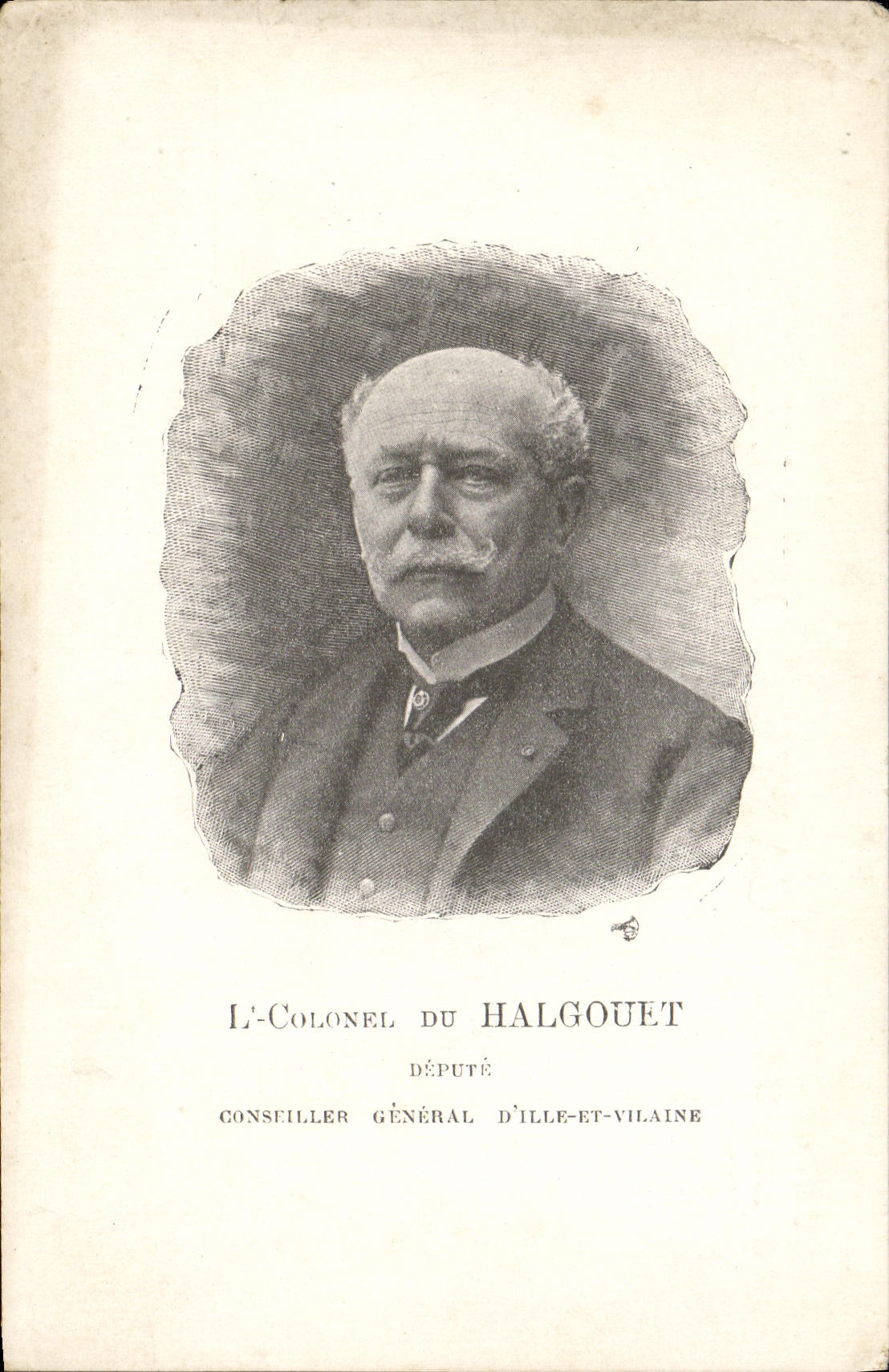 VINTAGE POSTCARD House of Commons Lieutenant colonel of Halgouet Appointed General adviser D ille and unpleasant