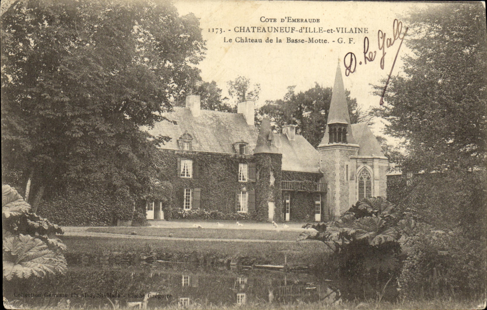 POSTAL Chateauneuf D Ille y Vilaine de la VENDIMIA el castillo del monton bajo
