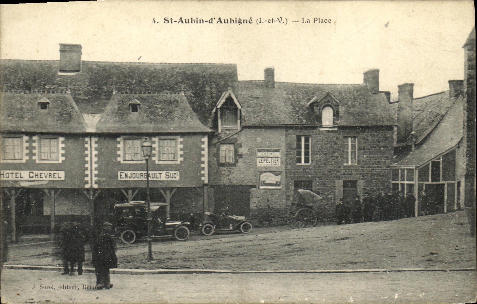 POSTAL Aubin santo de la VENDIMIA el lugar