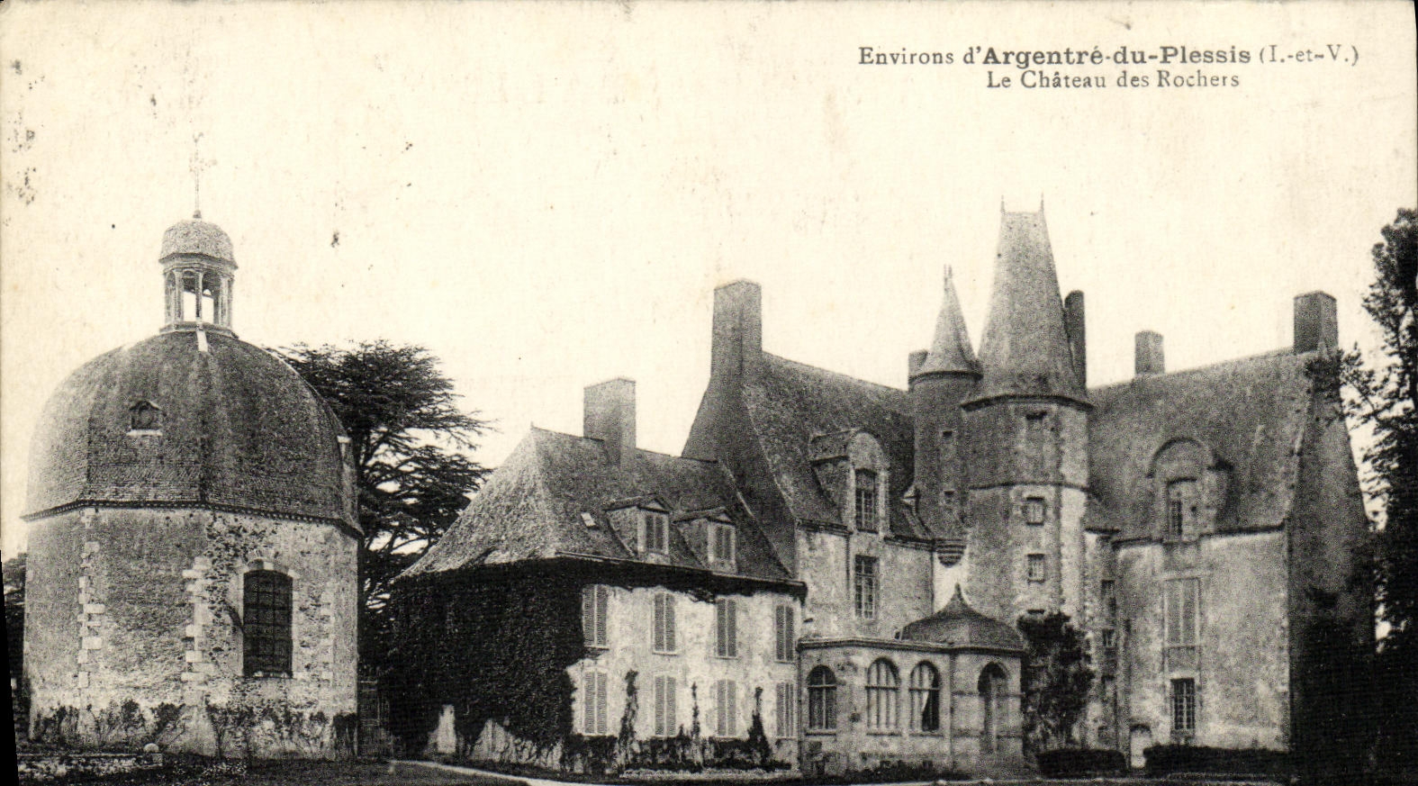 Alrededores D Argentre de la POSTAL de la VENDIMIA de Plessis el castillo de las rocas