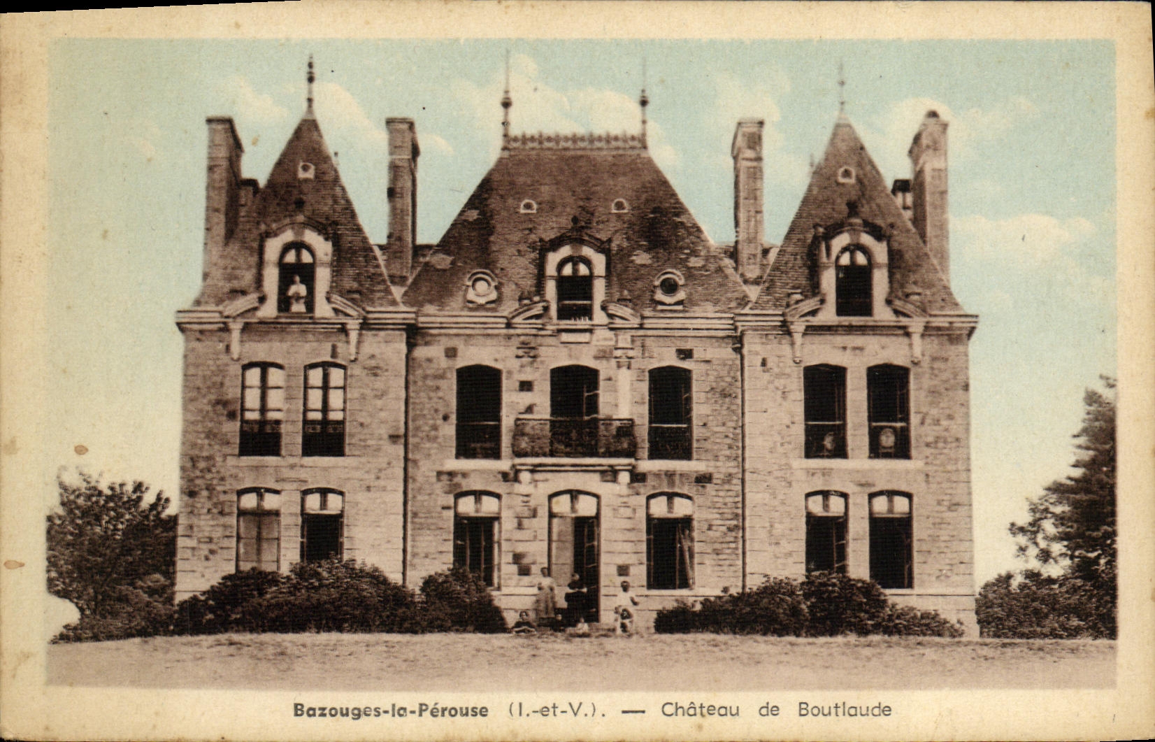 Castillo de Bazouges Perugia de la POSTAL de la VENDIMIA de Boutlaude