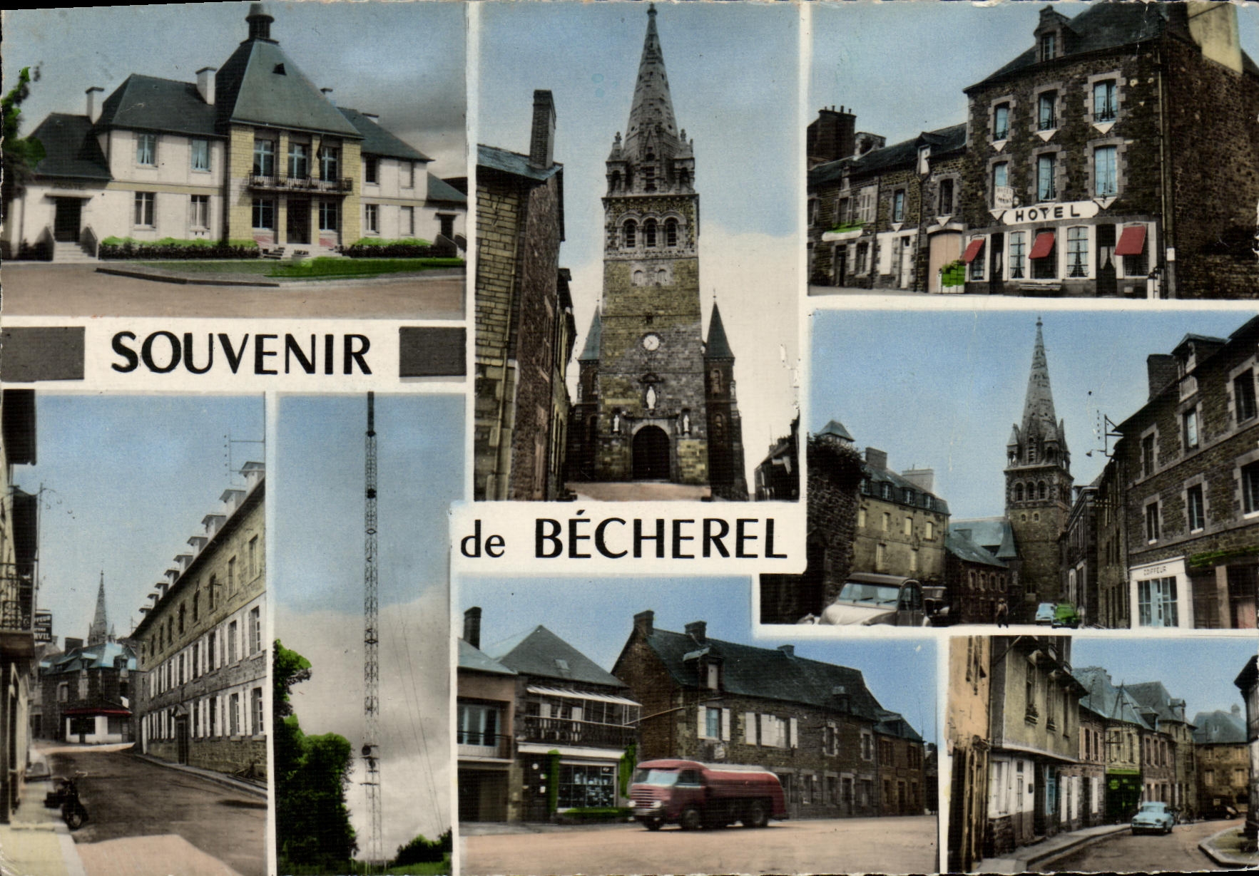 VINTAGE POSTCARD Becherel Souvenir