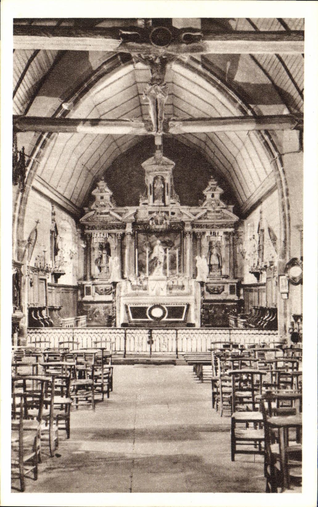 Interior de la bola de la POSTAL de la VENDIMIA de L iglesia