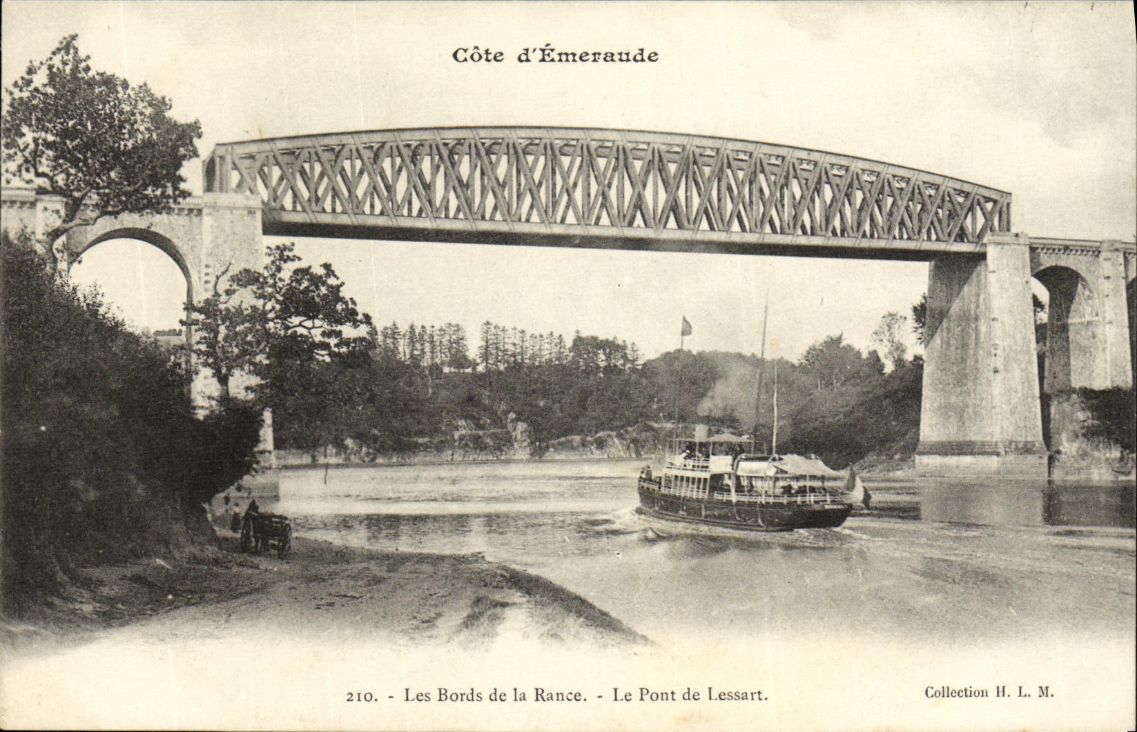 Bordes de la POSTAL de la VENDIMIA de rancio el puente del barco de Lessart