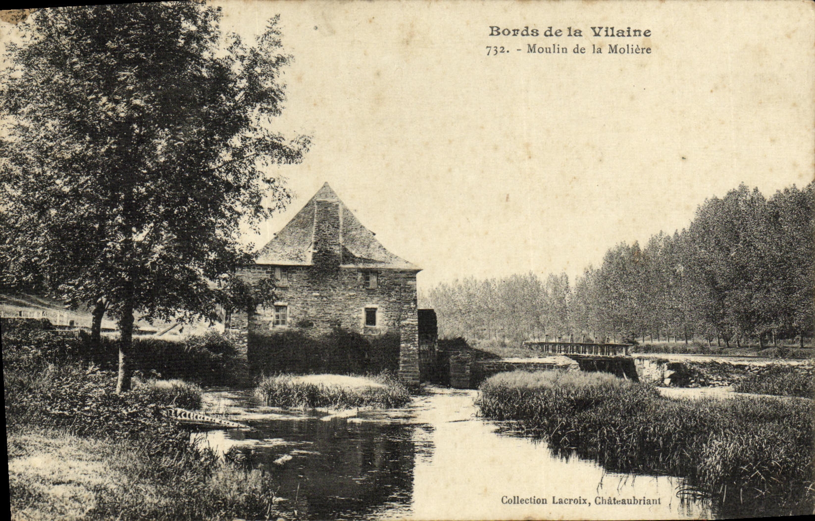 Bordes de la POSTAL de la VENDIMIA de desagradable el molino de Moliere