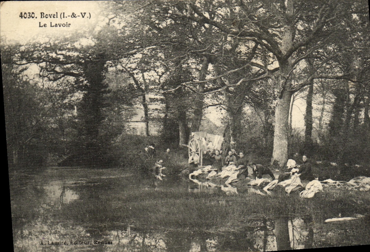POSTAL Bovel de la VENDIMIA la TAPA de Lanvadieres de la lavanderia automatica