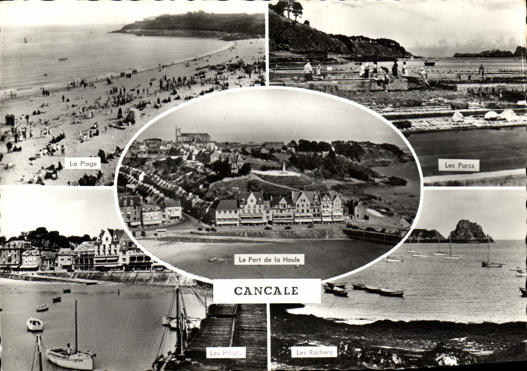 CPM Cancale La plage Le port de la Haule Les parcs les hotels les rochers
