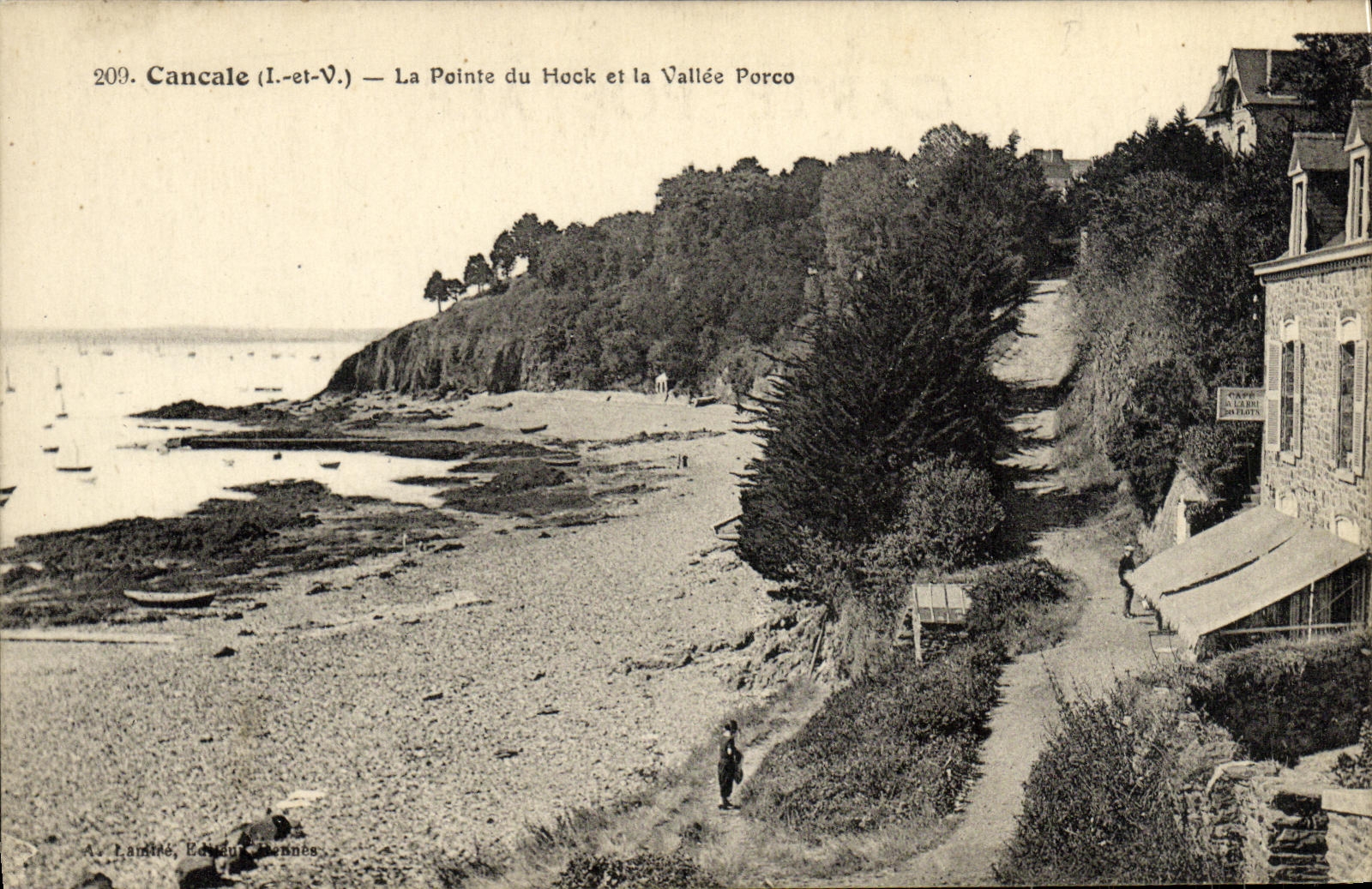 VINTAGE POSTCARD Cancale the Point of Hock and Valtee Porco