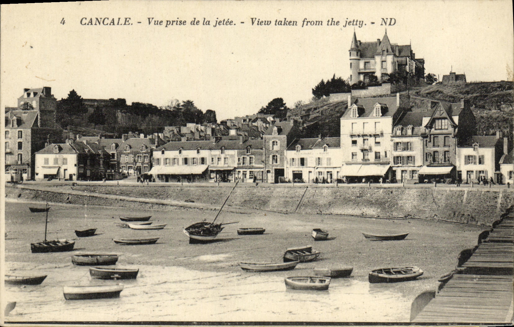 VINTAGE POSTCARD Cancale Seen from of the pier