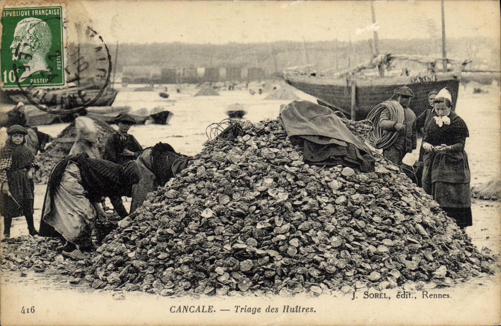 CPA Cancale Triage des Huitres Ostreiculture TOP
