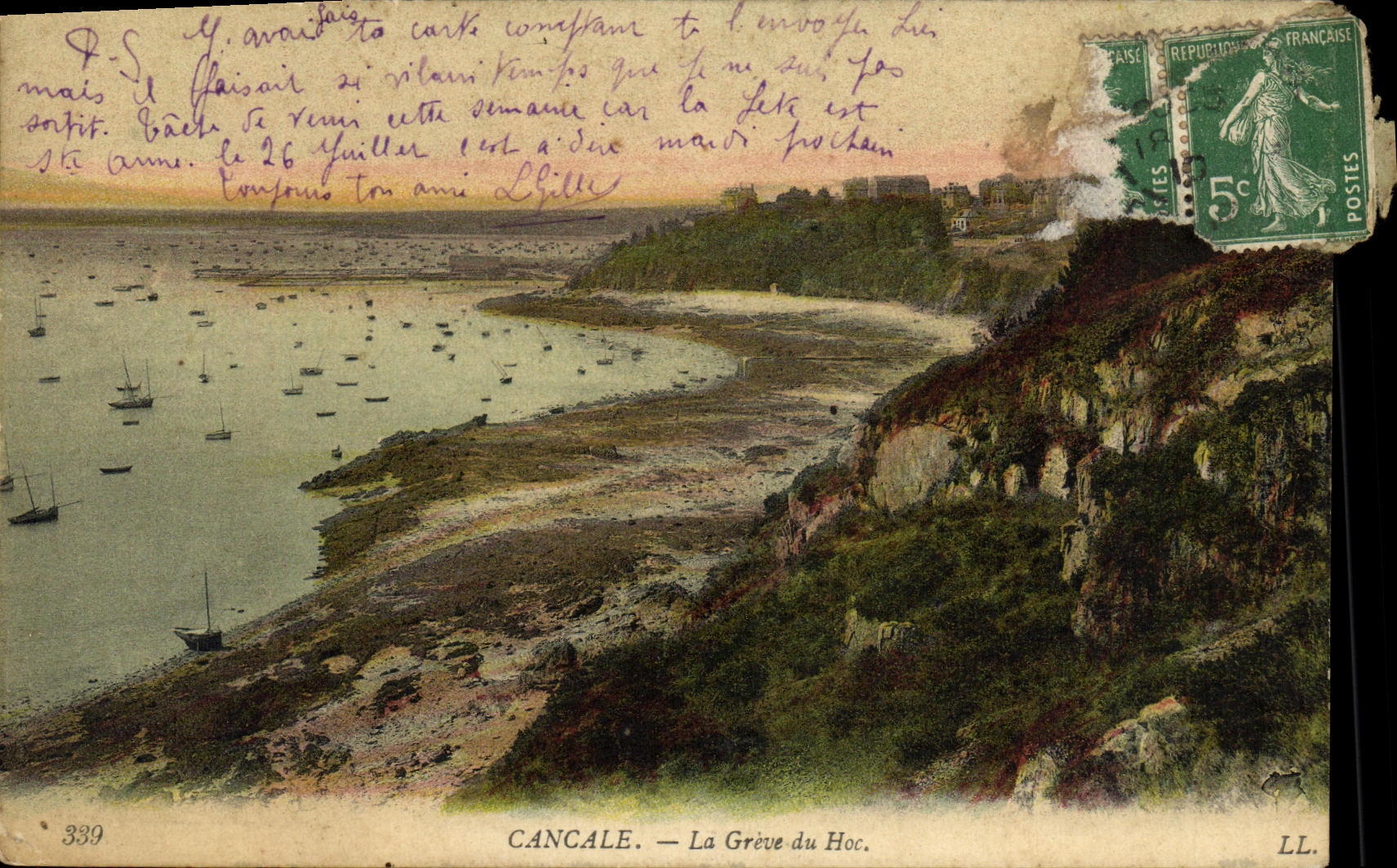 VINTAGE POSTCARD Cancale the Strike of Hoc