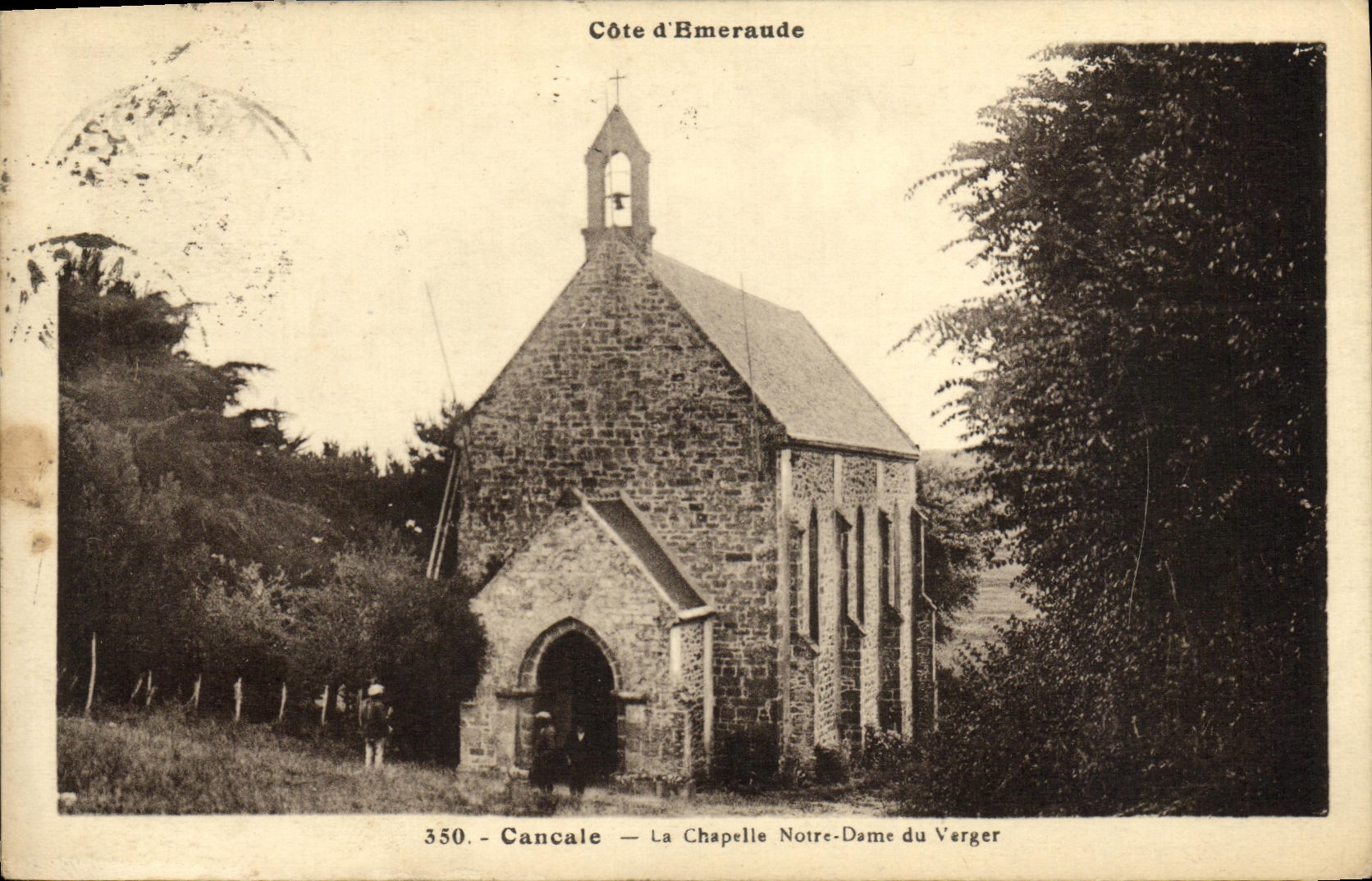 VINTAGE POSTCARD Cancale La Chapelle Notre Dame of the Orchard