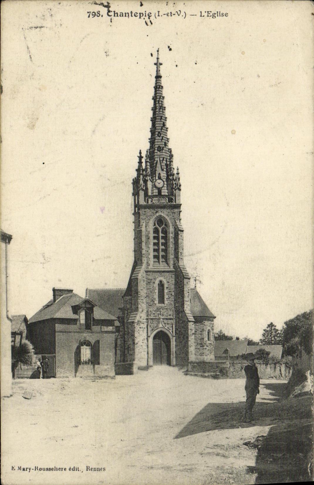 VINTAGE POSTCARD Chantepie L Church