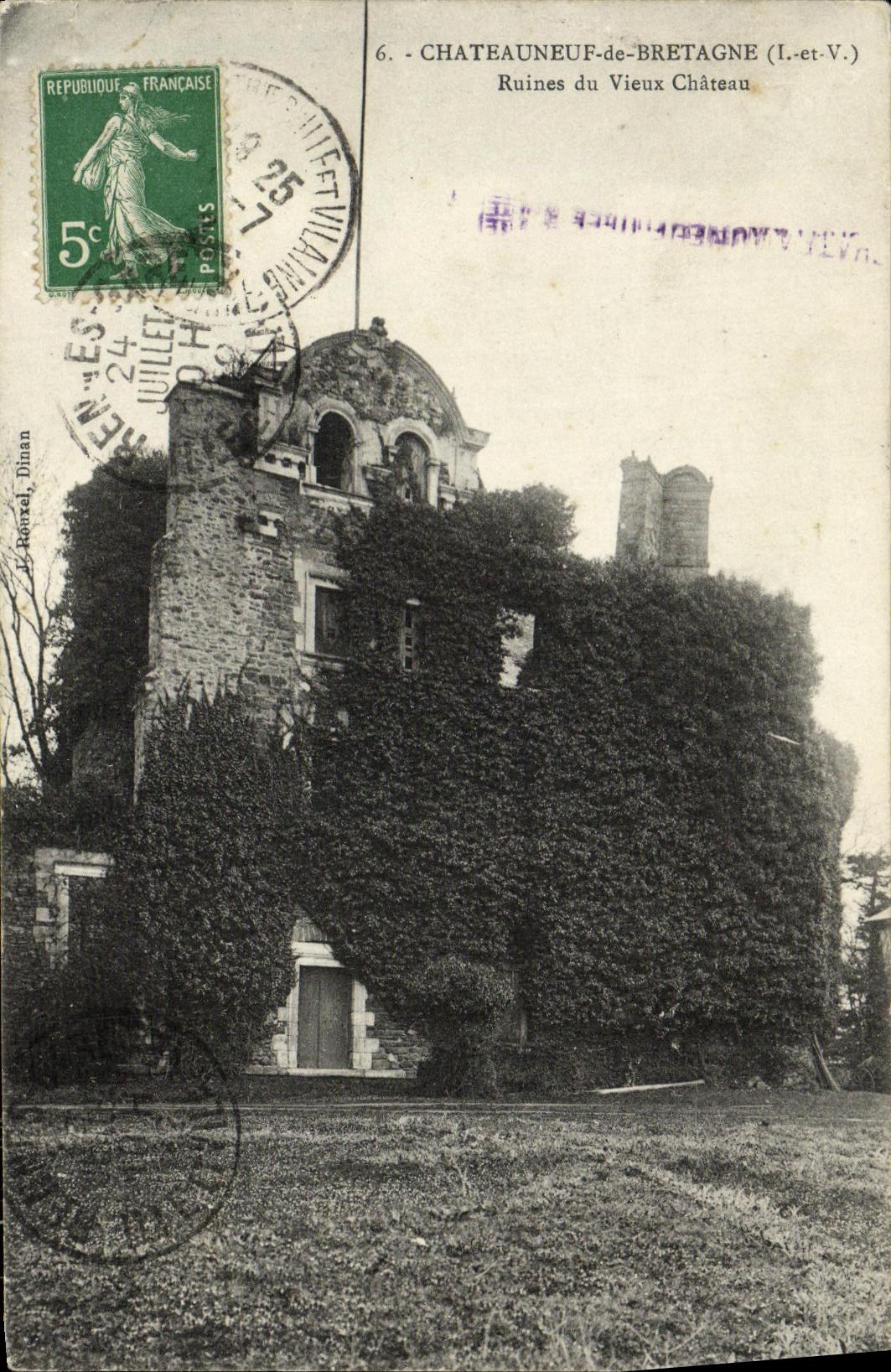 VINTAGE POSTCARD Chateauneuf of Brittany Ruins of the Old Castle