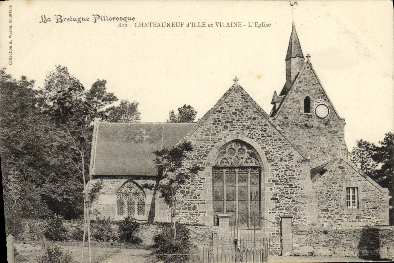 VINTAGE POSTCARD Chateauneuf D Ille and Vilaine L Church