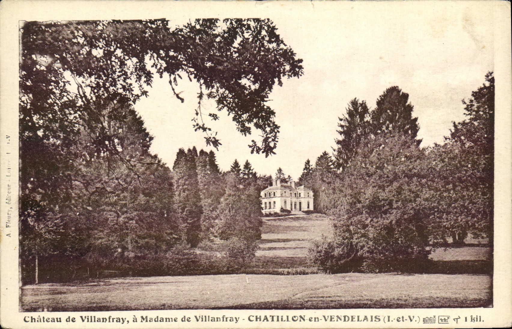 VINTAGE POSTCARD Chatillon In Vendelais has Mrs De Villanfray Chatillon In Vendelais