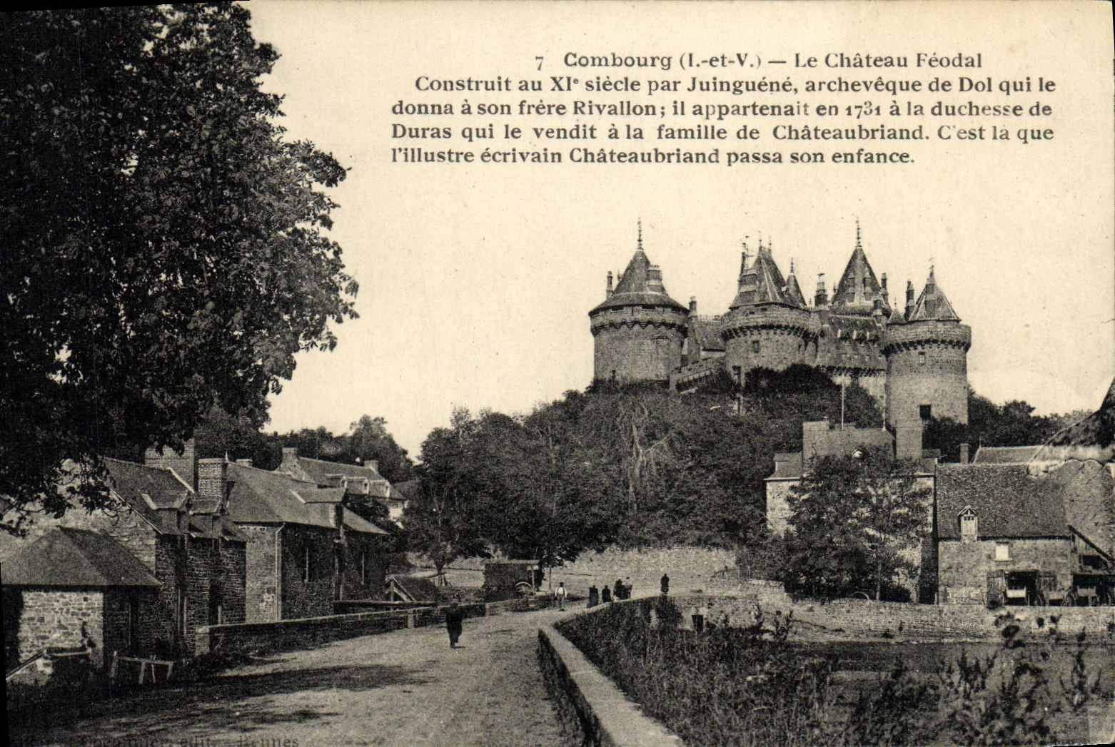 VINTAGE POSTCARD Combourg the Feudal Castle