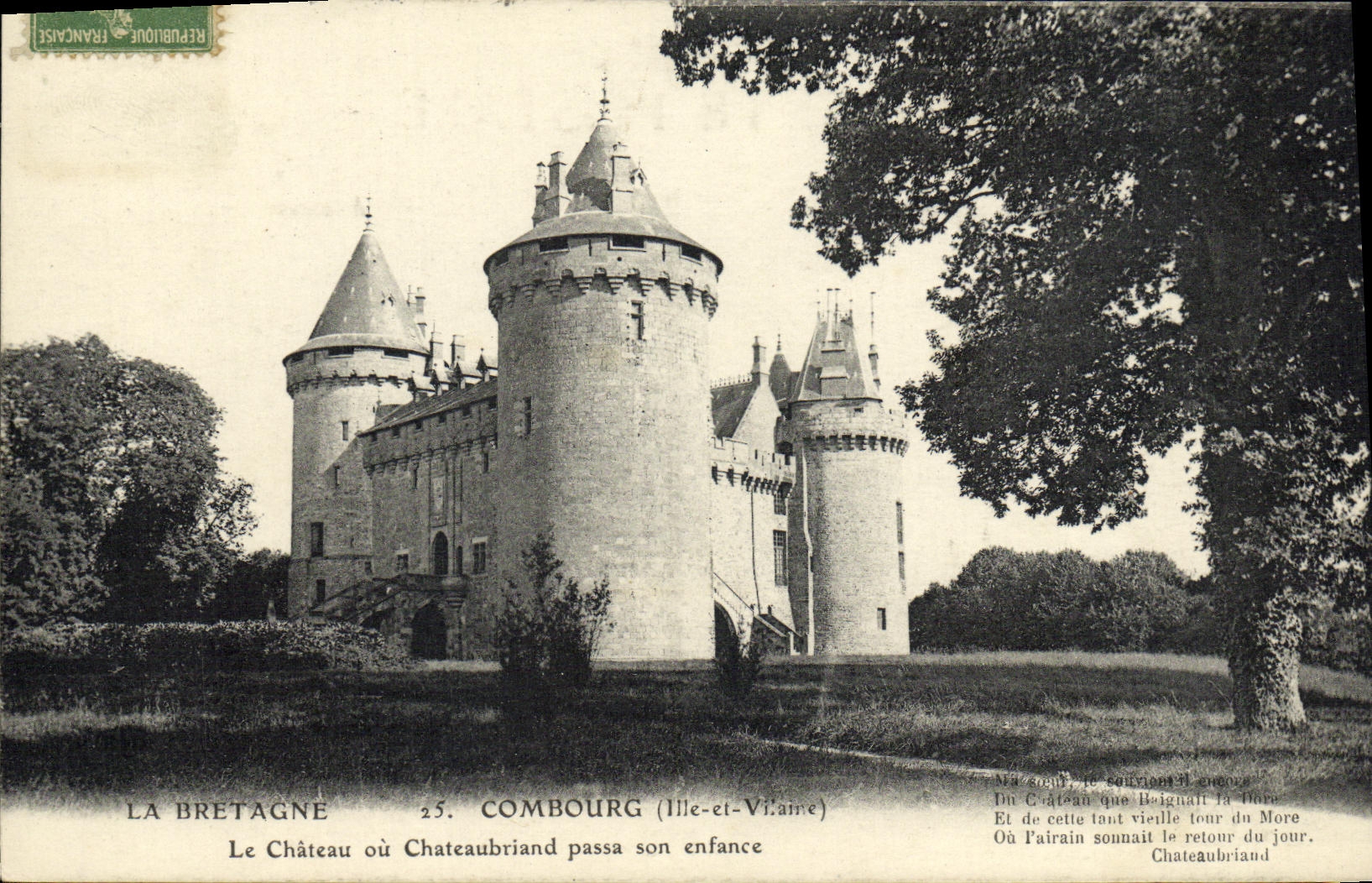 CPA Combourg Le Chateau Ou Chateaubriand Passa son enfance